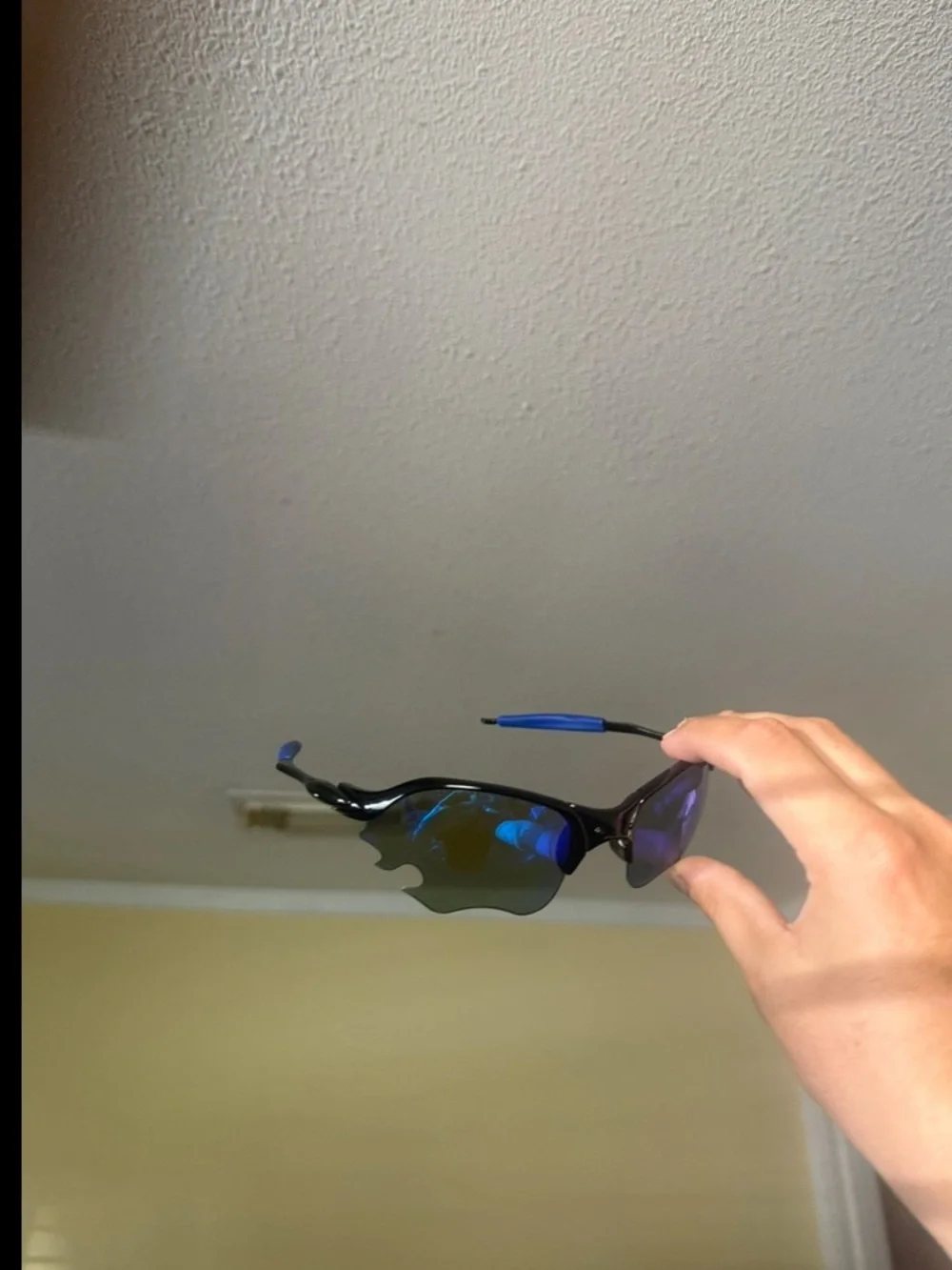 Sport Polarized Sunglasses - Blue Lens oaks flames